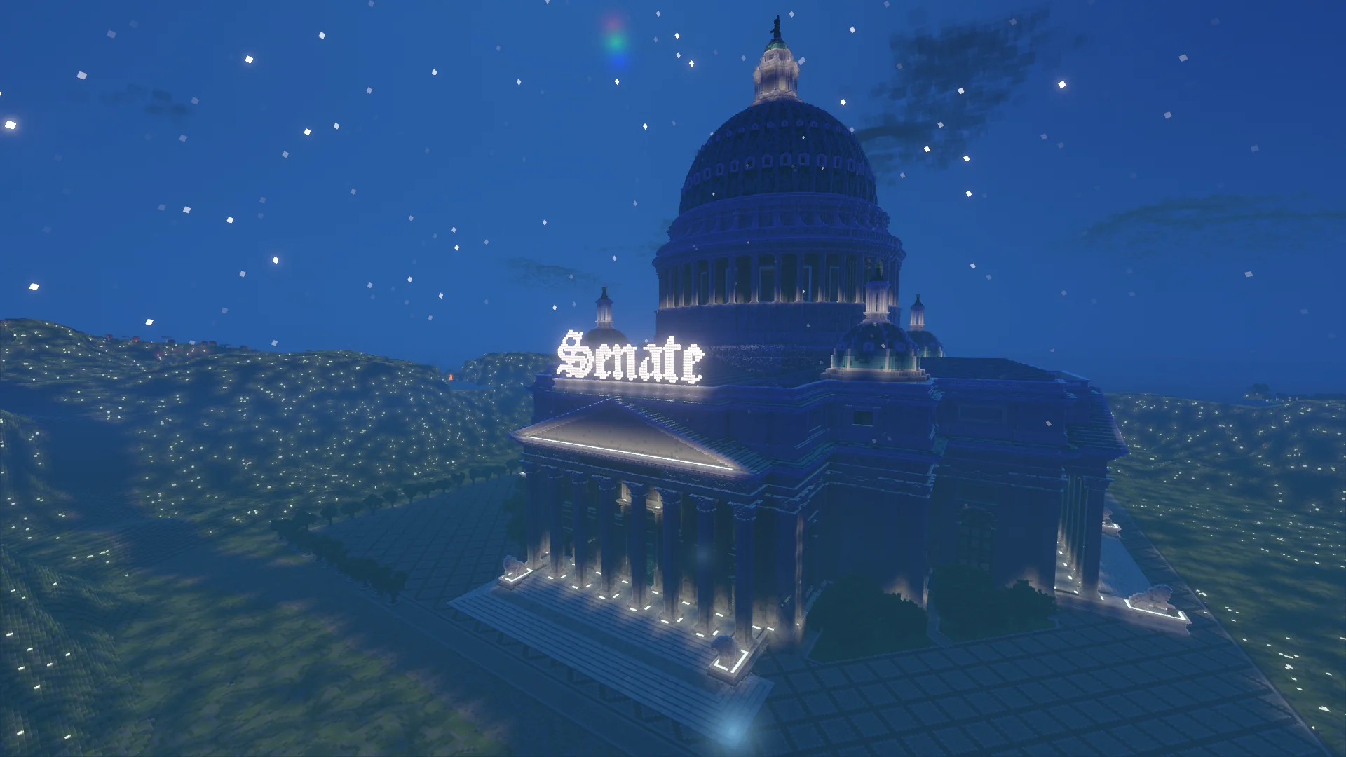 Vaultcraft Senate exterior at night